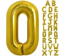 TONIFUL 40 Inch Large Gold Letter O Balloons, Foil Mylar Big Balloons for Birthday Party Anniversary Supplies Decorations