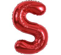 TONIFUL 40 Inch Large Light Red Letter S Balloons Foil Mylar Big Ballons for Birthday Party Anniversary Supplies Decorations