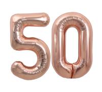 TONIFUL 40 Inch Large Rose Gold Number 50 Balloons Giant Digital 50 Helium Balloons, Foil Mylar Big Number Balloons for 50th Birthday Party 50th niversary Supplies Decorations