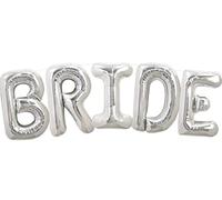 TONIFUL 40 Inch Large Silver Bride Balloons, Giant Jumbo Helium Foil Mylar Big Bride Balloons Banner for Wedding Marriage Bridal Shower Engagement Bride To Be Party Decorations and Supplies