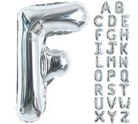 TONIFUL 40 Inch Large Silver Letter F Balloons Helium Balloons,Foil Mylar Big Balloons for Birthday Party Anniversary Supplies Decorations