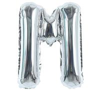 TONIFUL 40 Inch Large Silver Letter M Balloons - Helium Filled, Foil Mylar Big Balloons for Birthday Party & Anniversary Decorations