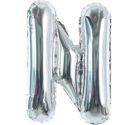 TONIFUL 40 Inch Large Silver Letter N Balloons, Foil Mylar Big Balloons for Birthday Party Anniversary Supplies Decorations