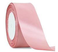 TONIFUL 4cm X 22M Wide Rose Gold Satin Ribbon Solid Fabric Ribbons for Wedding Car Decoration Chair Sash Crafts Gift Wrapping Cutting Ceremony Table Bows Floral Sewing Party Decoration