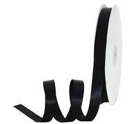 TONIFUL 5/8 Inch x 100yds Black Satin Ribbon Thin Solid Frabic Ribbons for Sewing, Craft, Bows Making, Gift Wrapping, Invitation Cards, Wedding Party Valentine's Decor