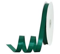 TONIFUL 5/8 Inch x 100yds Christmas Green Satin Ribbon Thin Solid Frabic Ribbons for Sewing, Craft, Bows Making, Gift Wrapping, Invitation Cards, Wedding Party Valentine's Decor