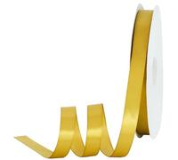 TONIFUL 5/8 Inch x 100yds Dark Gold Satin Ribbon Thin Solid Frabic Ribbons for Sewing, Craft, Bows Making, Gift Wrapping, Invitation Cards, Wedding Party Valentine's Decor