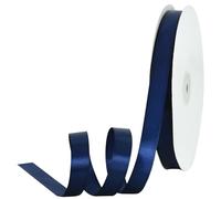 TONIFUL 5/8 Inch x 100yds Navy Satin Ribbon Thin Solid Frabic Ribbons for Sewing, Craft, Bows Making, Gift Wrapping, Invitation Cards, Wedding Party Valentine's Decor