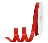 TONIFUL 5/8 Inch x 100yds Red Satin Ribbon Thin Solid Frabic Ribbons for Sewing, Craft, Bows Making, Gift Wrapping, Invitation Cards, Wedding Party Valentine's Decor