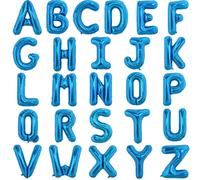 TONIFUL 52 Pieces 16 Inch Blue Letter A-Z Balloons,Custom Phrase Mylar Foil Alphabet Letter DIY Personalized Phrase Banner for Birthday Anniversary Celebration Graduation Party Supplies Decoration