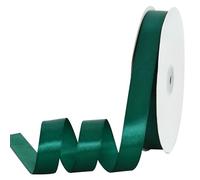 TONIFUL 7/8 Inch x 100yds Christmas Green Satin Ribbon Thin Solid Frabic Ribbons for Gift Wrapping, DIY Crafts Bows, Invitations, Floral Bouquets, Christmas Wedding Party Valentine's Decor