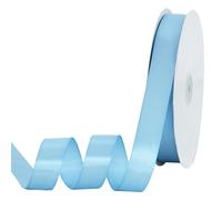 TONIFUL 7/8 Inch x 100yds Sky Blue Satin Ribbon Thin Solid Frabic Ribbons for Gift Wrapping, DIY Crafts Bows, Invitations, Floral Bouquets, Christmas Wedding Party Valentine's Decor