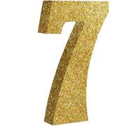 TONIFUL 8 Inch Gold Glitter Number 7 Table Centerpiece 0-9 Gold Birthday Party Decorations,Gold Digit 7 for Birthday Decoration,Graduation,Bridal Shower,Engagement,Anniversary Party Supplies