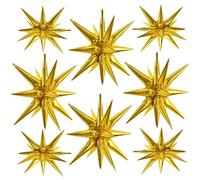 TONIFUL 8 Pcs Gold Star Foil Balloons Large Star Balloons Gold Explosion Star Mylar Balloons for Party Backdrop Christmas New Year Birthday Wedding Anniversary Photo Booth Supplies