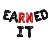 TONIFUL Black and Red Earned It Graduation Balloon Banner 2026 Nurse Graduations Decorations,2026 Nursing Balloons Black Earned It Nursing Balloons for Class of 2026 RN Grad Party Supplies