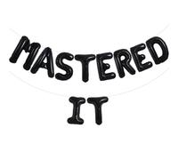 TONIFUL Black Mastered It Graduation Balloon Banner 2025 Master's Graduation Decorations,2025 Congrats Grad Masters Degree Sign for Class of 2025 Congratulation Graduation Party Supplies
