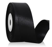 TONIFUL Black Satin Ribbon 1 Inch X 25yds Solid Silk Ribbons for Gift Wrapping, Craft, Floral Bouquets Wrapping Birthday Gift Wrapping Valentine's Day Christmas Wedding Decoration