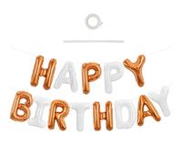 TONIFUL Happy Birthday Balloons Banner 16 Inch Mylar Foil Letters Birthday Sign Reusable for Girls Boys Kids & Adults Birthday Party Decorations Supplies（Orange White）