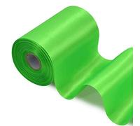 TONIFUL Lime Green Wide Satin Ribbon - 100mm x 20m Green Satin Ribbons Solid Fabric Ribbons for Gift Wrapping Christmas Tree Wedding Car Chair Pageant Sashes Grand Opening Festival Party Decor