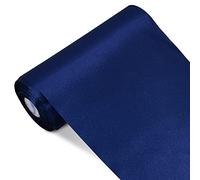 TONIFUL Navy Blue Wide Satin Ribbon - 150mm x 20m Blue Satin Ribbons Solid Fabric Ribbons for Gift Wrapping Halloween Tree Wedding Car Chair Pageant Sashes Grand Opening Festival Party Decor