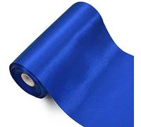 TONIFUL Wide satin ribbon-for Gift Wrapping Christmas Tree Halloween Thanksgiving Wedding Car Chair Pageant Sashes Grand Opening Festival Party Decor-Blue Ribbon-6 Inch x 22yd