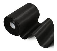 TONIFUL Wide satin ribbon-for Gift Wrapping Christmas Tree Halloween Thanksgiving Wedding Car Chair Pageant Sashes Grand Opening Festival Party Decor-Black Ribbon-4 Inch x 22 Yards