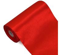 TONIFUL Wide Satin Ribbon-for Gift Wrapping Christmas Tree Halloween Thanksgiving Wedding Car Chair Pageant Sashes Grand Opening Festival Party Decor-Red Ribbon-6 Inch x 22yd