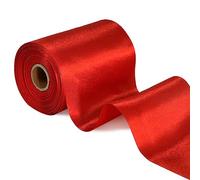 TONIFUL Wide Satin Ribbon-for Gift Wrapping Christmas Tree Halloween Thanksgiving Wedding Car Chair Pageant Sashes Grand Opening Festival Party Decor-Red Ribbon-4 Inch x 22 Yards
