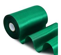 TONIFUL Wide satin ribbon-for Gift Wrapping Christmas Tree Halloween Thanksgiving Wedding Car Chair Pageant Sashes Grand Opening Festival Party Decor-Dark green Ribbon-4 Inch x 22 Yards
