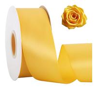 TONIFUL Yellow Satin Ribbon 2 Inch x 50 Yard Solid Fabric Ribbon for Gift Wrapping, Floral Bouquets,DIY Craft, Wreath, Invitation, Baby Shower Christmas Valentines Birthday Wedding and Party Decor