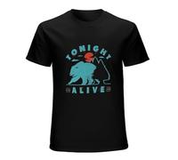 Tonight Alive Big Blue Bear in The Woods Unisex T-Shirt Top Black Mens Tee S