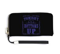 Tonight is Bottoms Up Leather Wallet Fashion Purse Long Pouch with Wrist Strap for Men Women