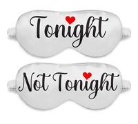 Tonight Not Tonight Reversible Eye Mask - Funny Couples Sleep Mask for Newlyweds Wedding - Classy Bachelorette Gifts for Bride to Be Bridal Shower - Valentine Gag Gift for Husband & Wife