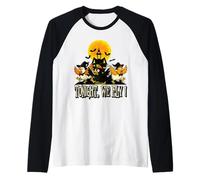 Tonight We Fly Funny Chicken Witches Halloween Humor Raglan Baseball Tee
