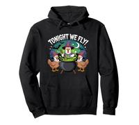 Tonight We Fly Funny Witchy Chickens Spooky Farm Halloween Pullover Hoodie