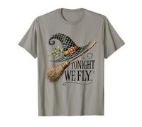 Tonight We Fly Witch Hat Broom Halloween Magic T-Shirt