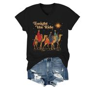 Tonight We Ride Shirt V Neck Christmas Christian Tonight We Ride T-Shirt Unisex