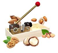 TONIJAWES Nutcracker, suitable for the elderly, walnut, effortlessly opens hard-shell nuts, a gift for nut lovers, wooden tray with non-slip rubber feet.