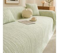 TONINMM Non Slip Sofa Cover Fine Linear Texture With Airy One-Piece Drape, For Summer Sofas And Bright Contemporary Rooms-green-180 * 180cm