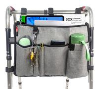 TONINT Large Walking Frame Bag with Cup Holder,Walker Tote Bag,Walker Basket,Folding Walker Attachment Hands-Free Storage Basket Mobility Aid Accessory Pouch for Elderly