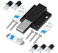 Tonitrui Magnetic Push Latches Without Nail Installation - Touch Release Latch for Kitchen Cabinet Closure and Popping Open (Black, 6 Pack)