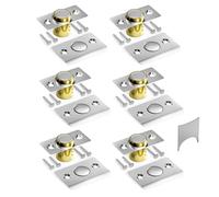 Tonitrui Upgraded Strong Magnetic Door Catch, Replacement for Traditional Door Ball Catch, Quite & Easy to Install, Use for Top of Door, Closet Door, 6 Pack, Silver