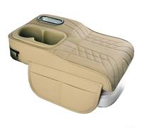 TONIXY 1 Pack Car Armrest Cushion, For Napa Leather Storage Box With Cup Holder And Tissue Organizer, Ergonomic Heightening Pad For Long Drive Comfort, Black(Beige)