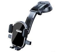 TONIXY 1 Pack Car Phone Holder With Long Arm Suction Cup, One-Handed Operation For Safe Driving, Abs Material, Black, Compatible With Navigation In Vehicle