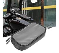 TONIXY 1 Pack Motorcycle Magnetic Tank Bag With Clear Gps Phone Window, Pu Leather Fuel Cell Pouch For Navigation, Black 7.08X3.94X1.18 Inch For Riding Travel