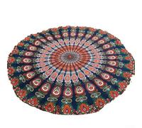 TONIXY 1 Pack Round Tapestry 150X150Cm Polyester Beach Mat Yoga Blanket Table Cover For Picnic Party Home Decoration Blue White(C)