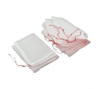 TONIXY 10-Pack White Nylon Mesh Bags For Fruit Protection, Drawstring Net Covers Shielding Tomatoes Grapes From Birds Pests, Reusable Breathable Garden Agriculture Greenhouse