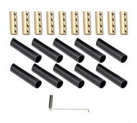 TONIXY 10pcs Round Copper Pillar Terminal Block Wire Connectors, 60A or 80A 400V, Stainless Steel Screws and Heat Shrink Tubes for Secure Electrical Connections(B)