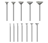 TONIXY 12Pcs Emery Burr Bits Set, 2.35Mm 3Mm Shank Rotary Tool Accessories For Stone Carving, Glass Polishing, Metal Grinding And Diy Crafts