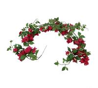 TONIXY 150Cm Silk Artificial Vine Decoration,Artificial Delphinium Vine With 71 Flower Heads Rattan Garland For Indoor Outdoor Home Garden Wedding Decorations(red)